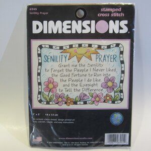 Vintage Dimensions 6945 Senility Prayer Stamped Cross Stitch Kit 7" x 5" - NEW